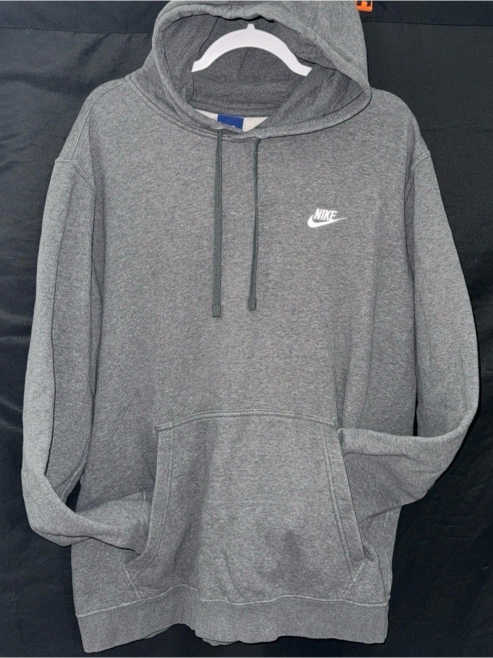 Nike Gray Men's Pullover Hoodie with Small Chest Swoosh